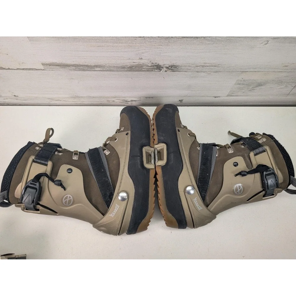 Marker Step-In Snowboard Boots Mens 10 US 43 EU Brown Lace Up Straps Step In